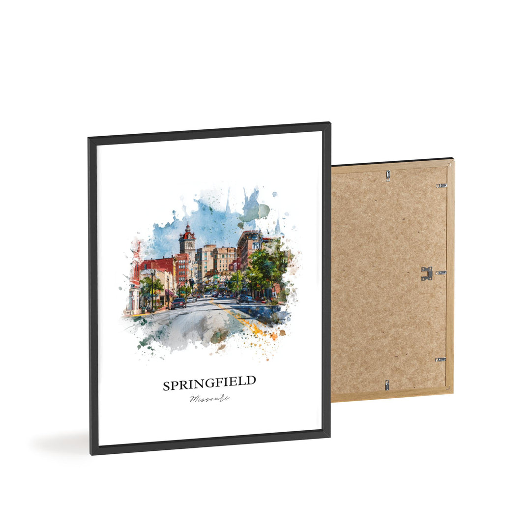 Springfield, Missouri Wall Art, Springfield Print, Missouri Watercolor Art, Missouri Gift, Travel Print, Travel Poster, Housewarming Gift
