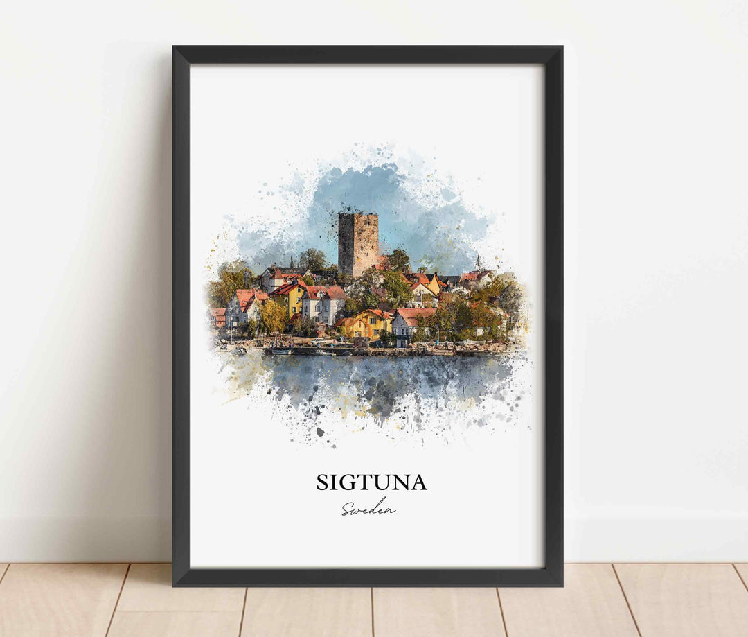 Sigtuna, Sweden – Watercolor Art Print