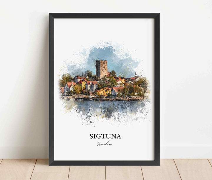 Sigtuna, Sweden – Watercolor Art Print