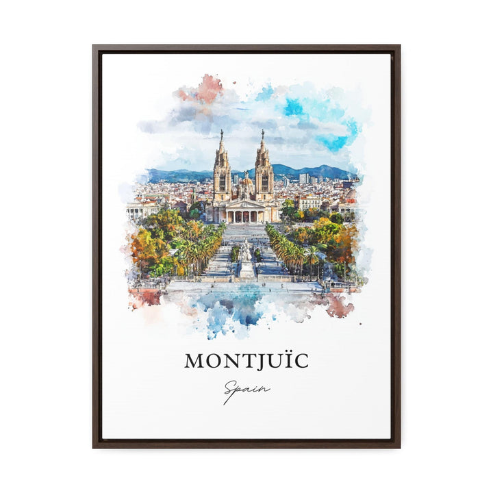Montjuic Spain Wall Art, Barcelona Print, Catalonia Spain Watercolor Art, Montjuic Gift, Travel Print, Travel Poster, Housewarming Gift