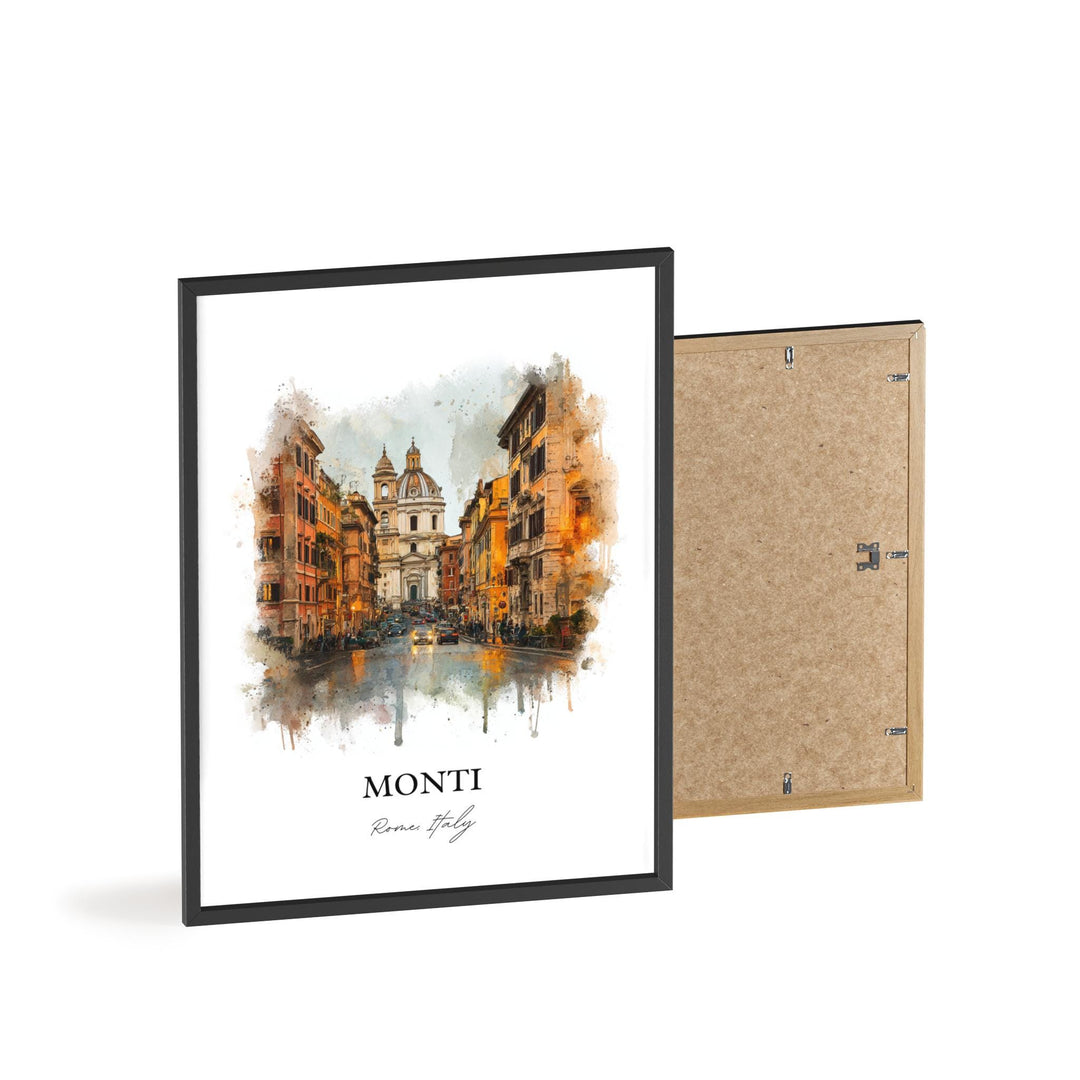 Monti Rome, Italy – Watercolor Art Print