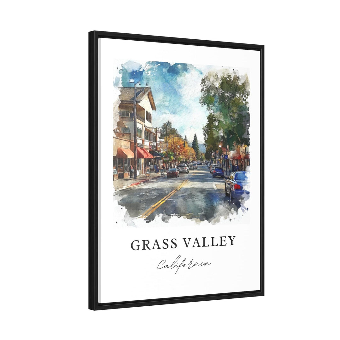 Grass Valley CA Art, Grass Valley Print, Nevada County CA Watercolor Art, Grass Valley Gift,