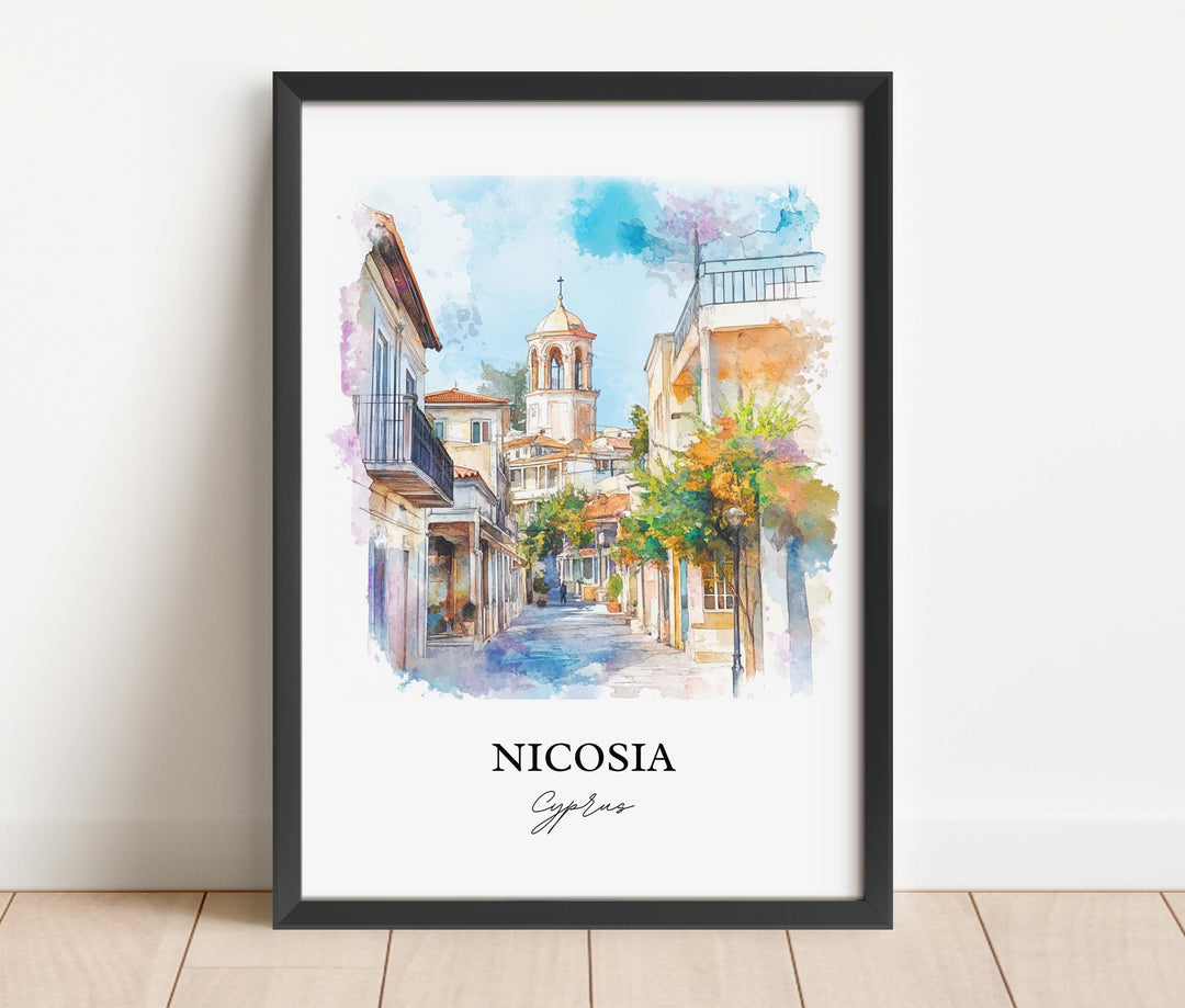 Nicosia Wall Art, Nicosia Cyprus Print, Cyprus Watercolor Art, Nicosia Cyprus Gift, Travel Print, Travel Poster, Housewarming Gift