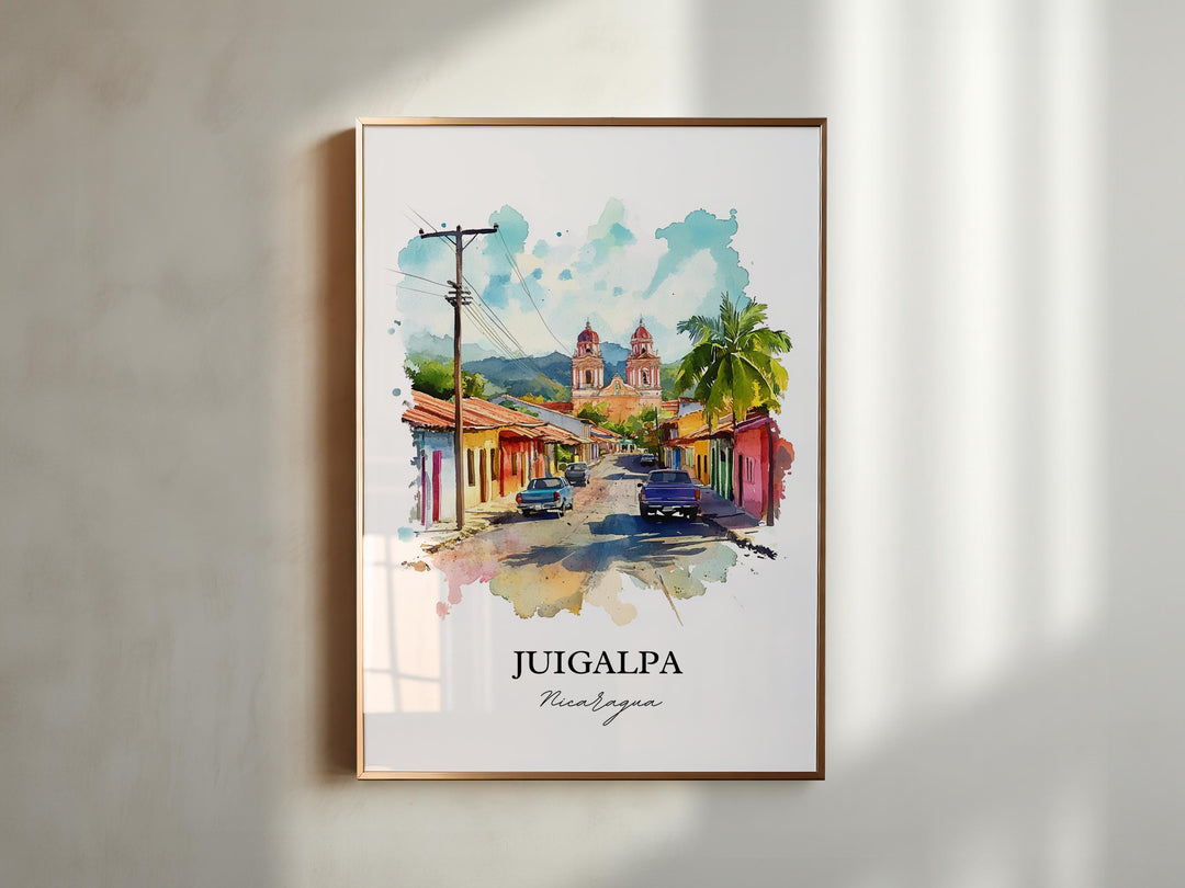 Juigalpa Wall Art, Nicaragua Print, Nicaragua Watercolor Art, Juigalpa Gift, Travel Print, Travel Poster, Housewarming Gift