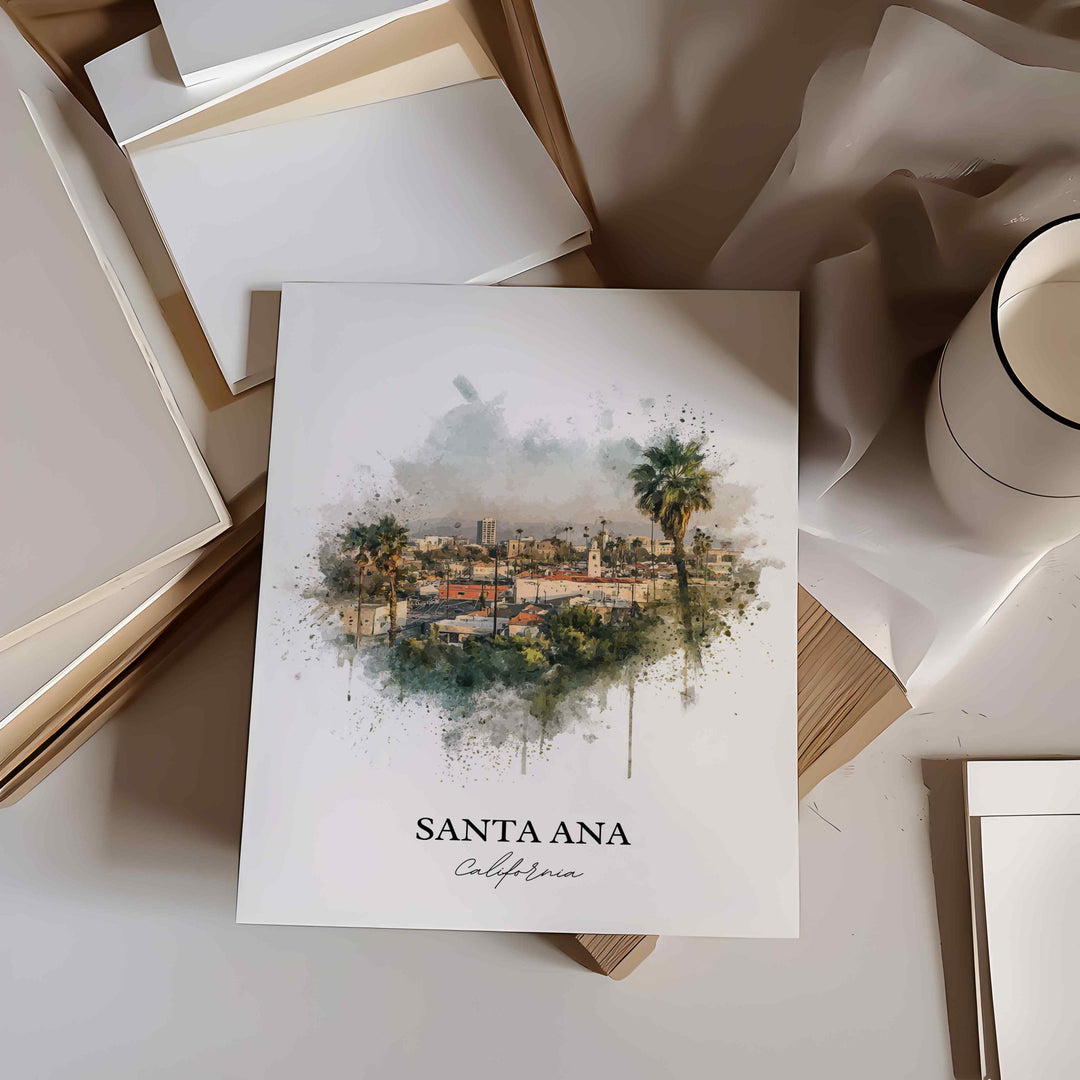 Santa Ana, California – Watercolor Art Print