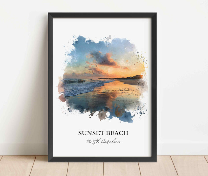 Sunset Beach, North Carolina – Watercolor Art Print