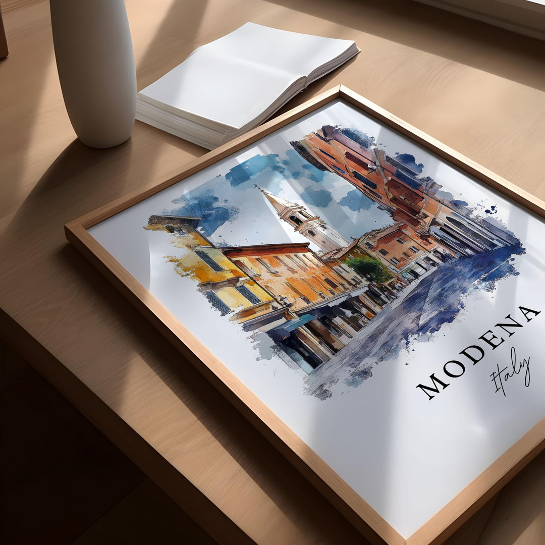 Modena Italy Wall Art, Modena Print, Modena Italy Watercolor Art, Emilia-Romagna Gift, Travel Poster, Housewarming Gift