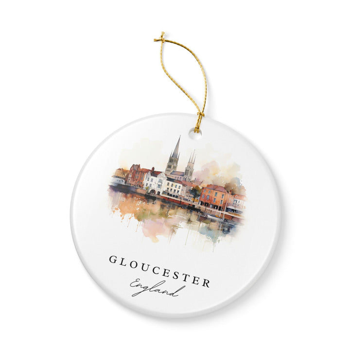 Gloucester England Ornament: Unique Gloucester Souvenir, Gloucester UK Xmas Decor, and Authentic Gloucester Gift