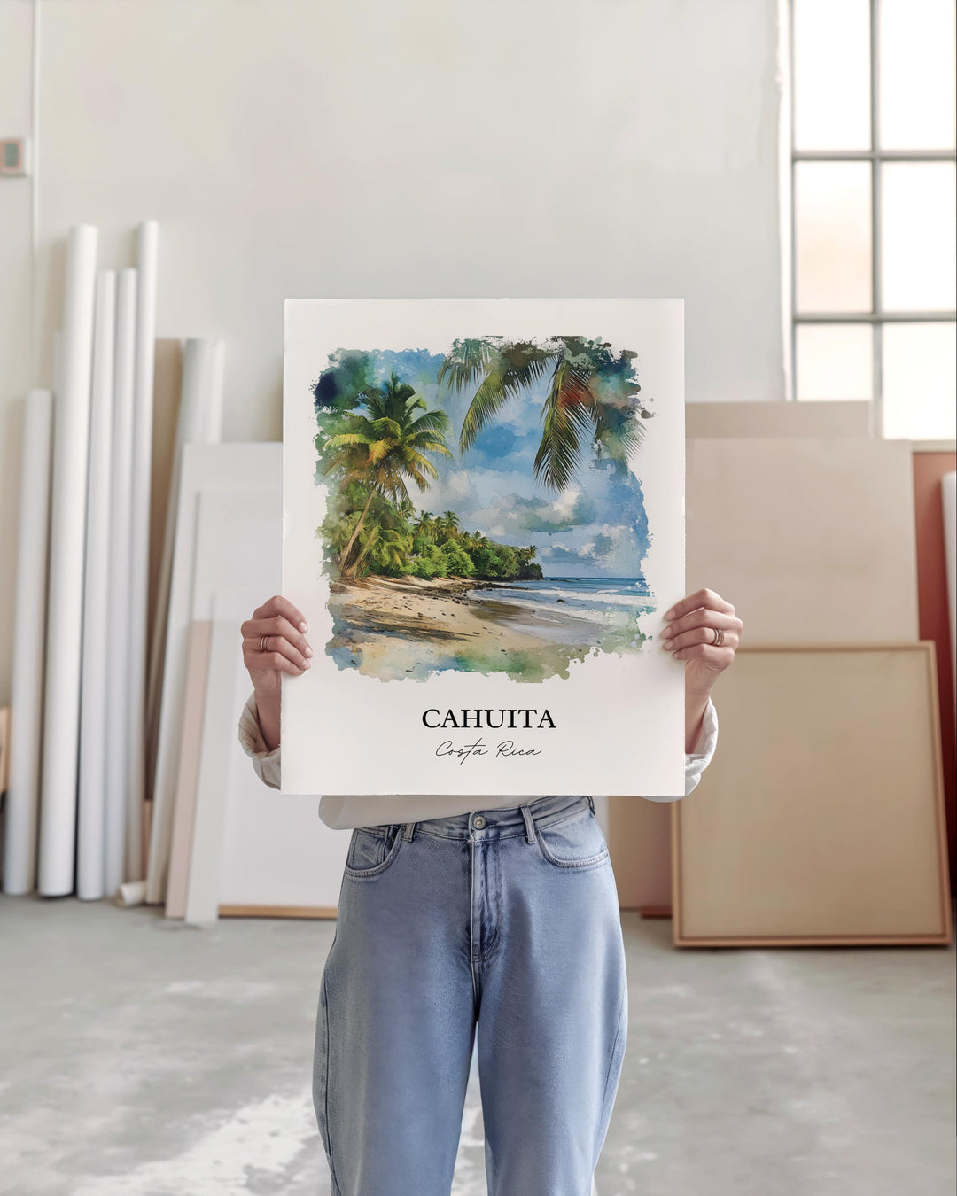 Cahuita Wall Art, Playa Blanca Print, Costa Rica Watercolor Art, Cahuita Costa Rica Gift, Travel Print, Travel Poster, Housewarming Gift