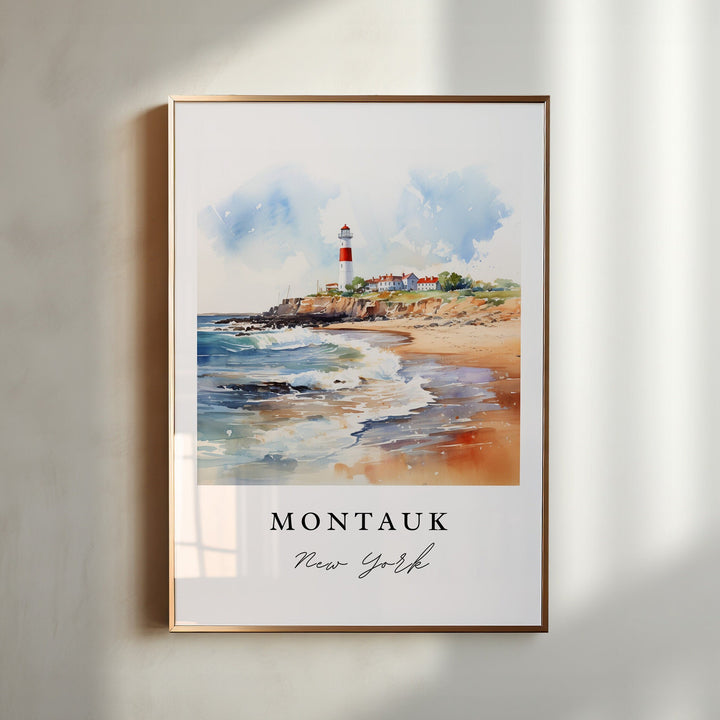 Montauk LI wall art - Long Island NY, Montauk poster print, Montauk Wedding gift, Birthday present, Custom Text, Perfect Gift