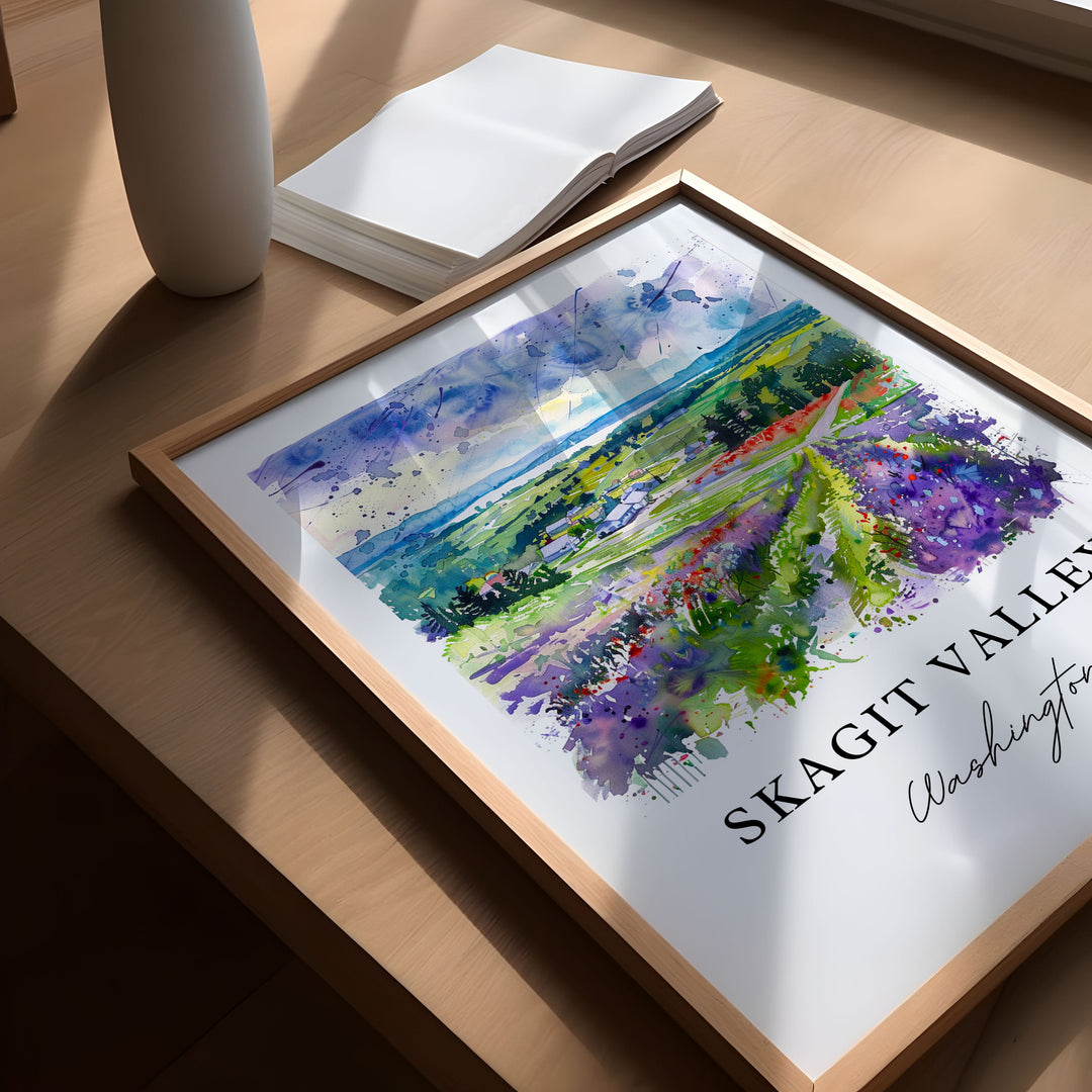 Skagit Valley, USA – Watercolor Art Print
