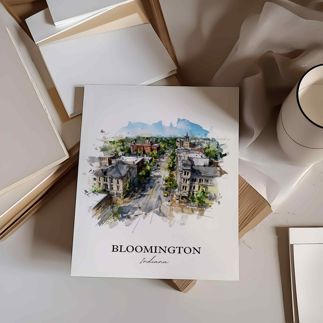 Bloomington, IN – Watercolor Art Print