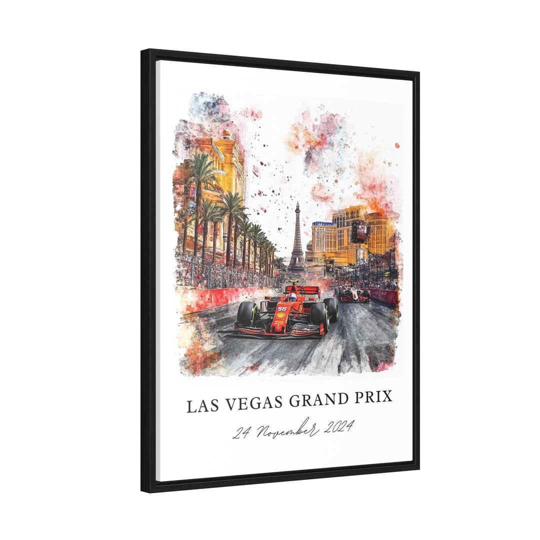 Vegas F1 Wall Art, Las Vegas Grand Prix Print, F1 Vegas Watercolor Art, F1 Vegas Strip Gift,