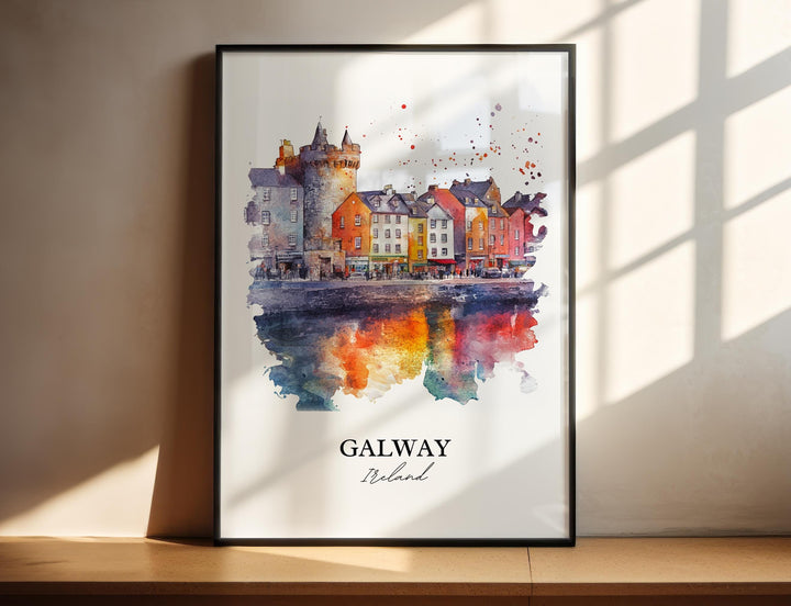 Galway Wall Art, Galway Ireland Print, Ireland Watercolor Art, Galway Ireland Gift, Travel Print, Travel Poster, Housewarming Gift