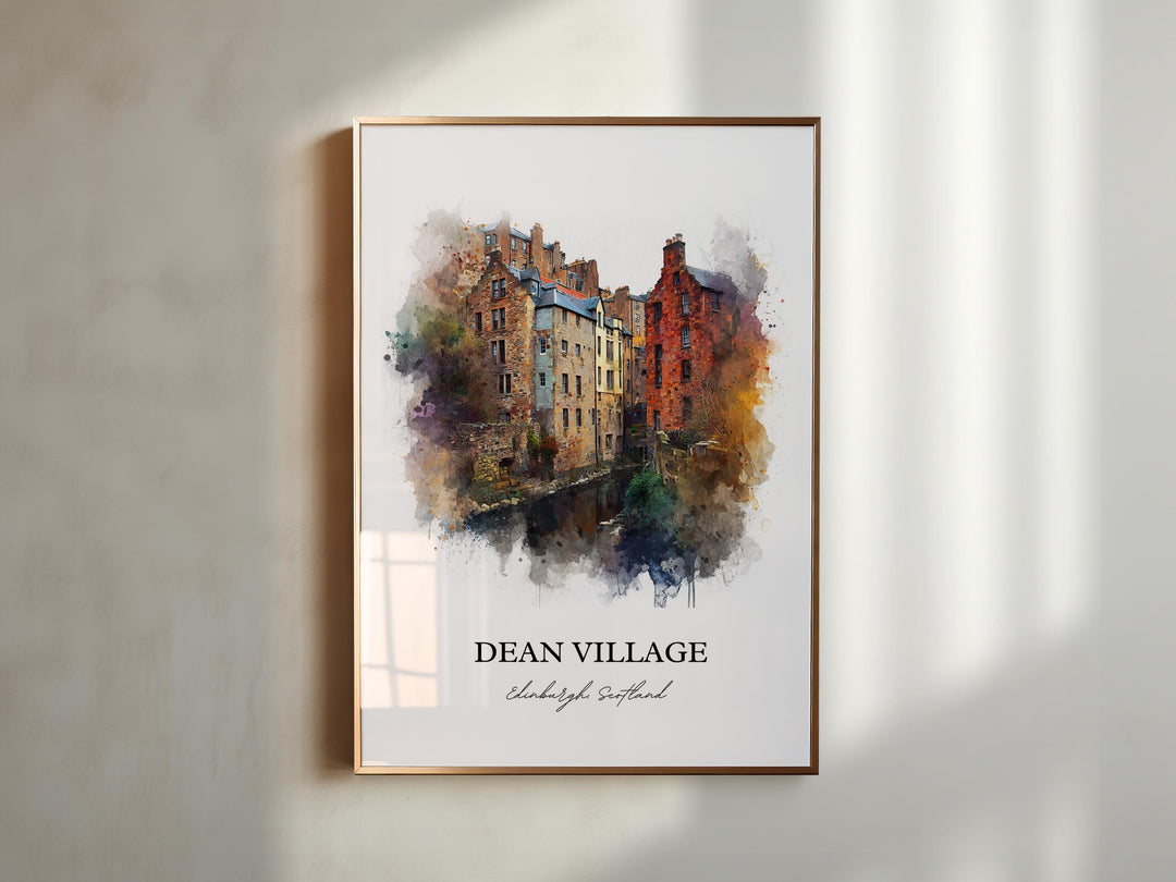 Dean Village, Edinburgh, Scotland – Watercolor Art Print