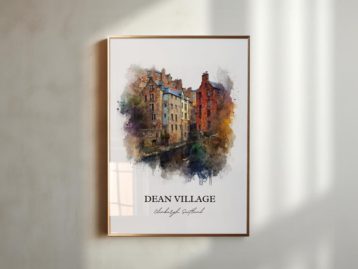 Dean Village, Edinburgh, Scotland – Watercolor Art Print