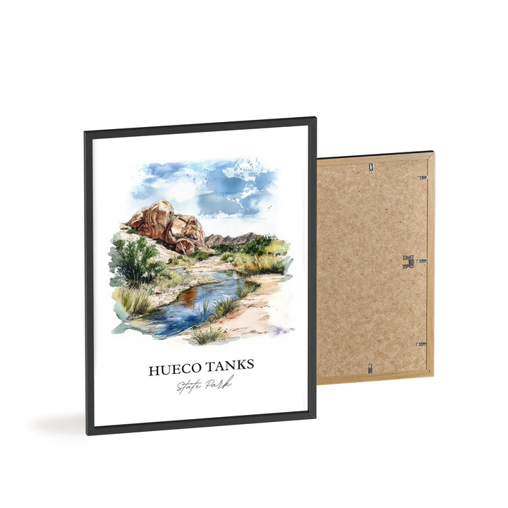 Huenco Tanks Wall Art, El Paso Print, Texas Watercolor Art, Huenco Tanks State Park Gift, Travel Print, Travel Poster, Housewarming Gift
