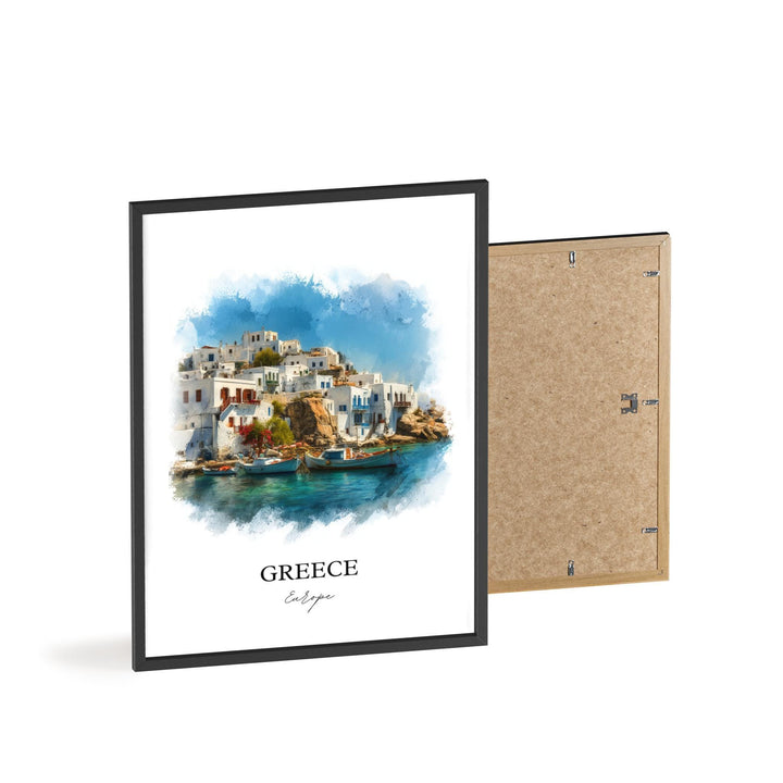 Greece Wall Art, Greek Print, Greece Watercolor Art, Greece Gift, Travel Print, Travel Poster, Housewarming Gift
