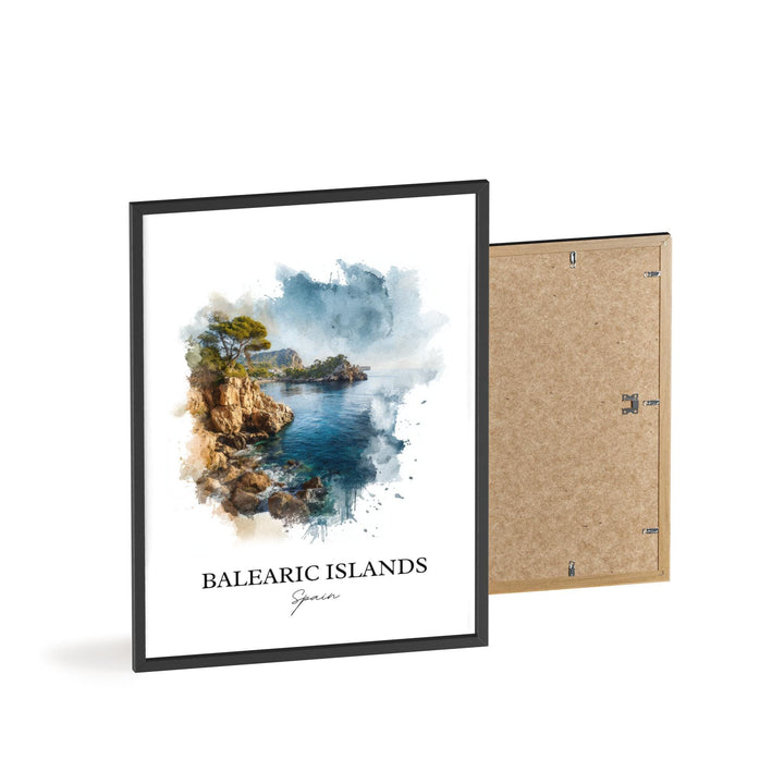 Balearic Islands Wall Art, Balearic Islands Print, Spain Watercolor Art, Spain Gift, Balearic Travel Print, Travel Poster, Housewarming Gift