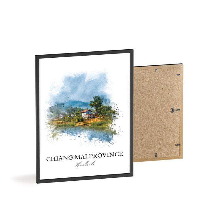 Chiang Mai Wall Art, Chiang Mai Province Print, Thailand Watercolor Art, Chiang Mai Gift, Travel Print, Travel Poster, Housewarming Gift