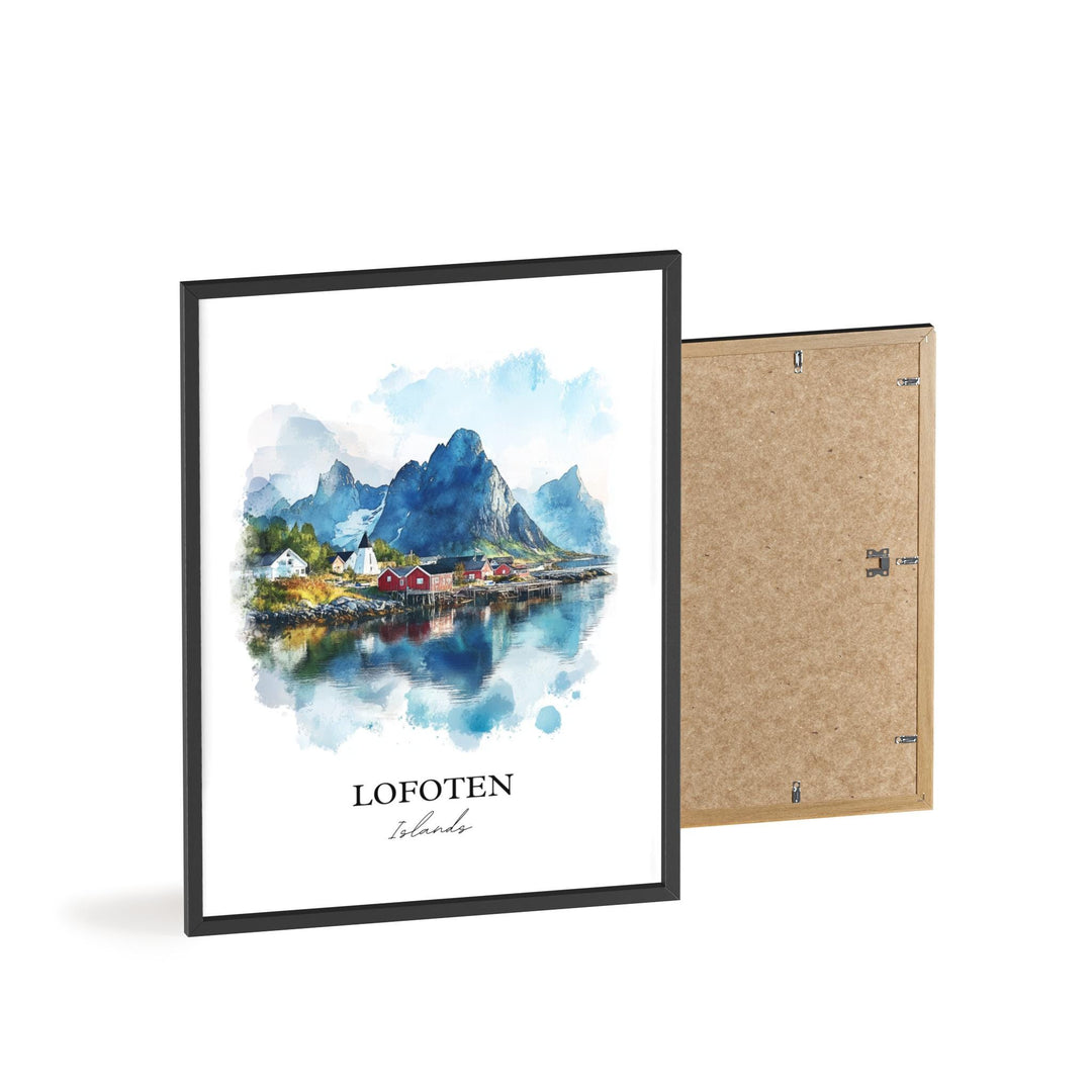 Lofoten Islands Wall Art, Vestvagoya Island Print, Norway Watercolor, Lofoten Islands Gift, Travel Print, Travel Poster, Housewarming Gift
