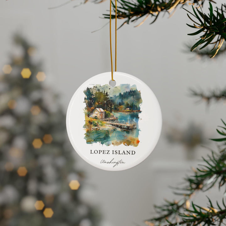 Lopez Island WA Ornament: Unique Lopez Island Souvenir, Lopez Island Xmas Decor, and Authentic Lopez Island Gift