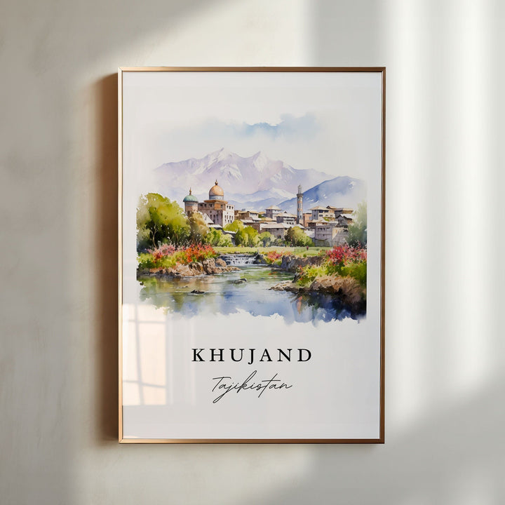 Khujand Tajikistan wall art - Tajikistan, Khujand print, Khujand Wedding gift, Birthday present, Custom Text, Perfect Gift