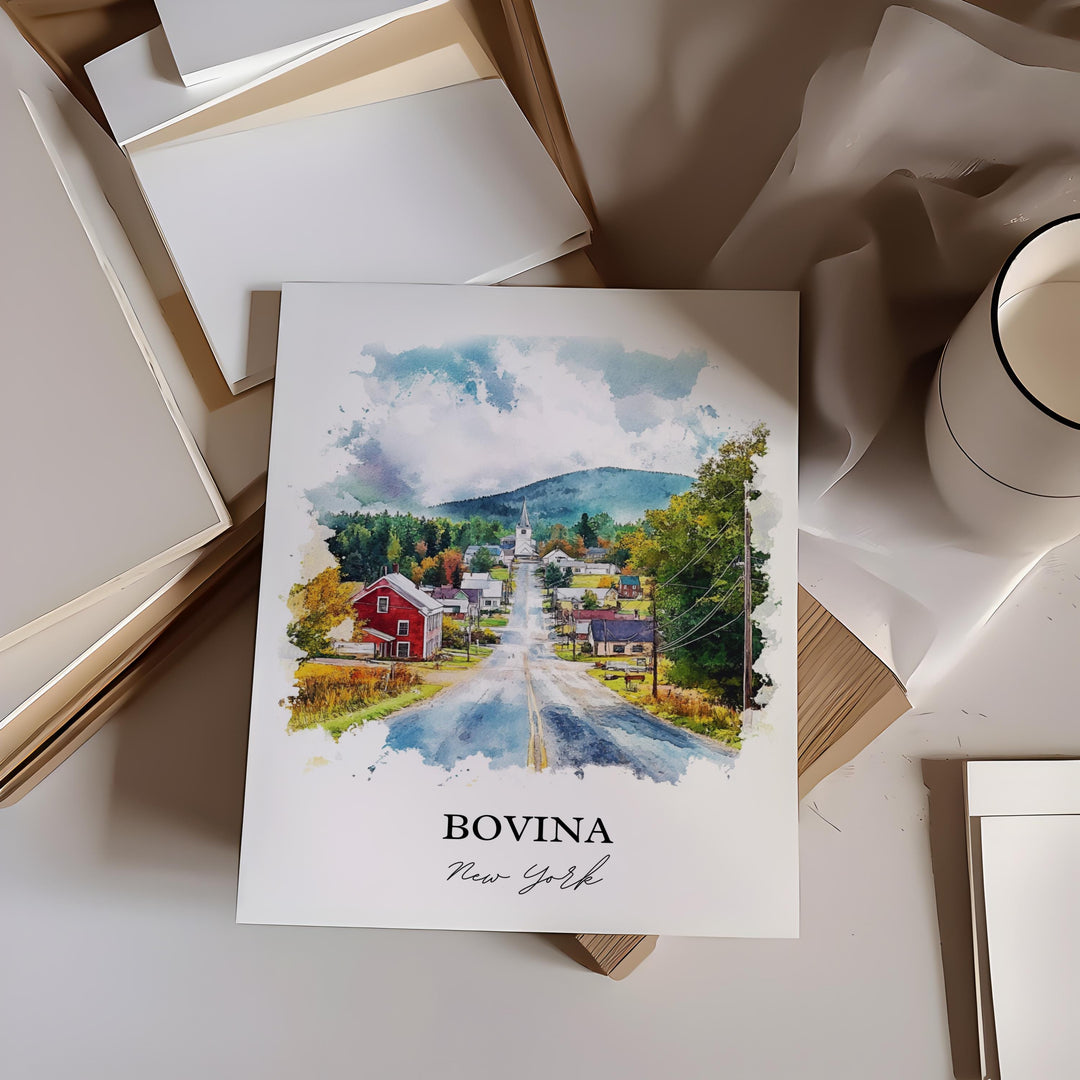 Bovina New York Wall Art, Delaware County NY Print, New York State Artwork, Bovina NY Gift, Travel Print, Travel Poster, Housewarming Gift