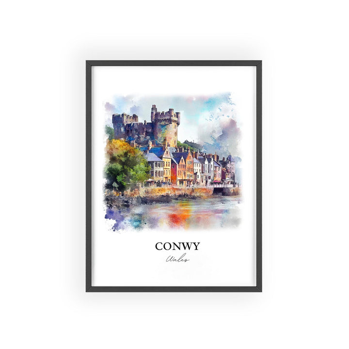 Conwy Wales Art, North Wales Print, Wales Watercolor Art, Conwy Wales Gift, Travel Print, Travel Poster, Housewarming Gift