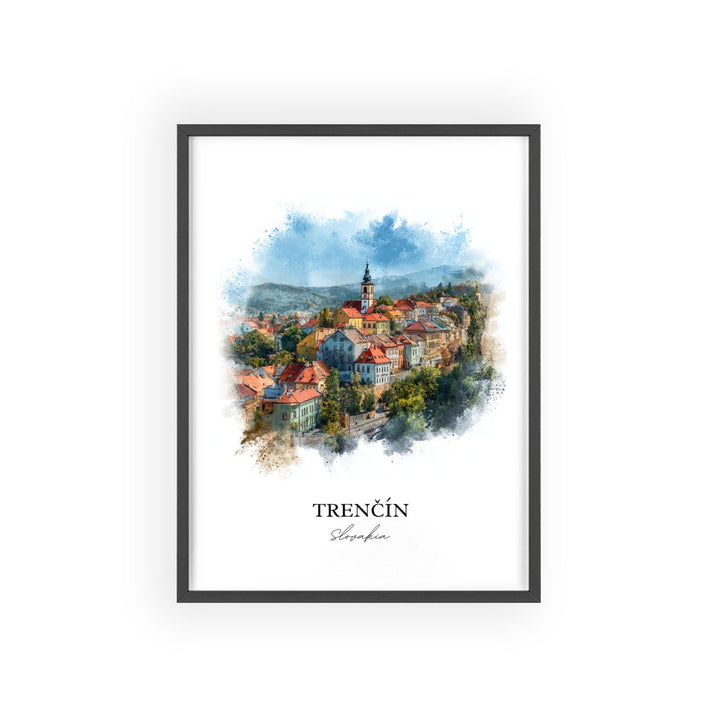 Trencin, Slovakia – Watercolor Art Print