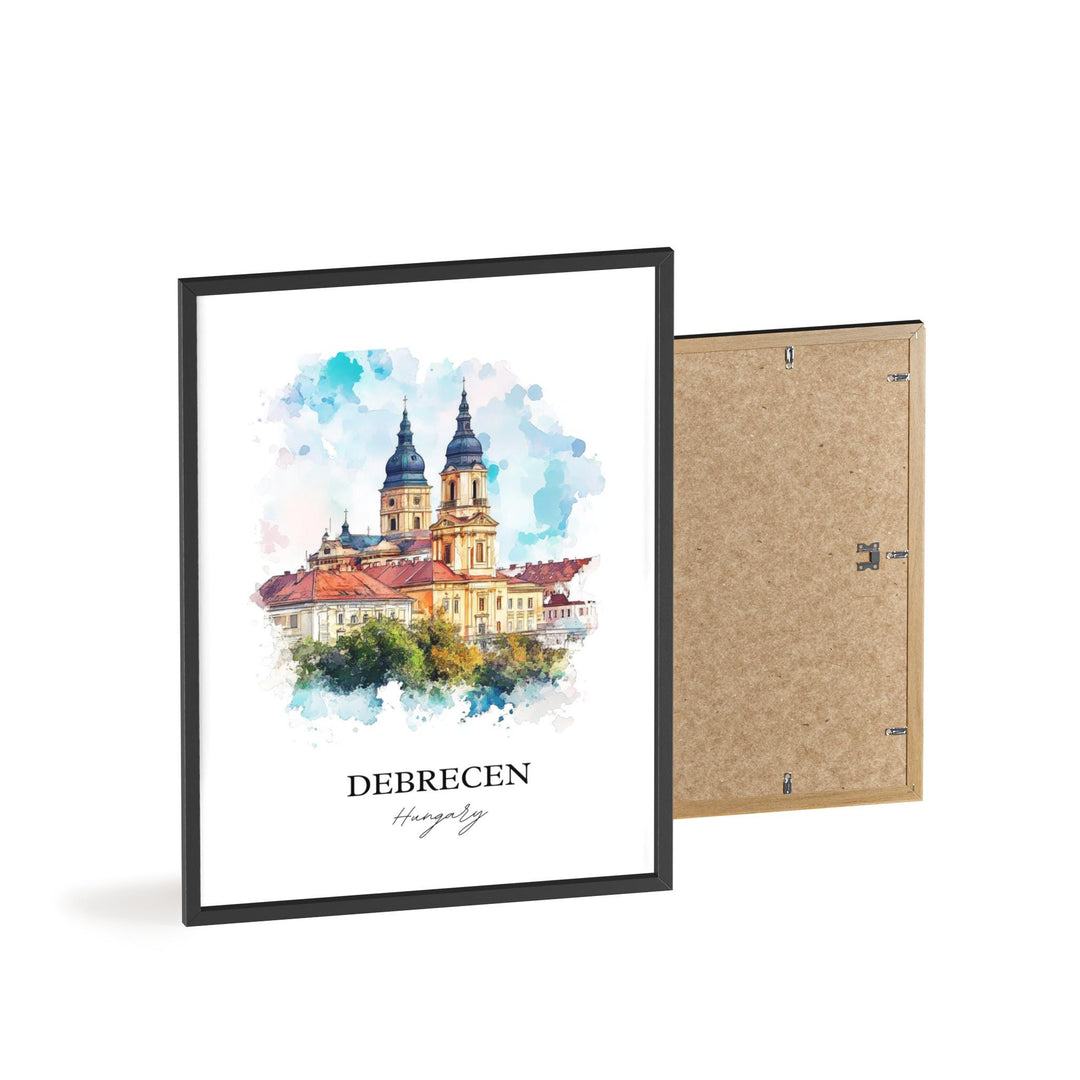 Debrecen Wall Art, Hajdú-Bihar County Print, Hungary Watercolor Art, Debrecen Hungary Gift, Travel Print, Travel Poster, Housewarming Gift