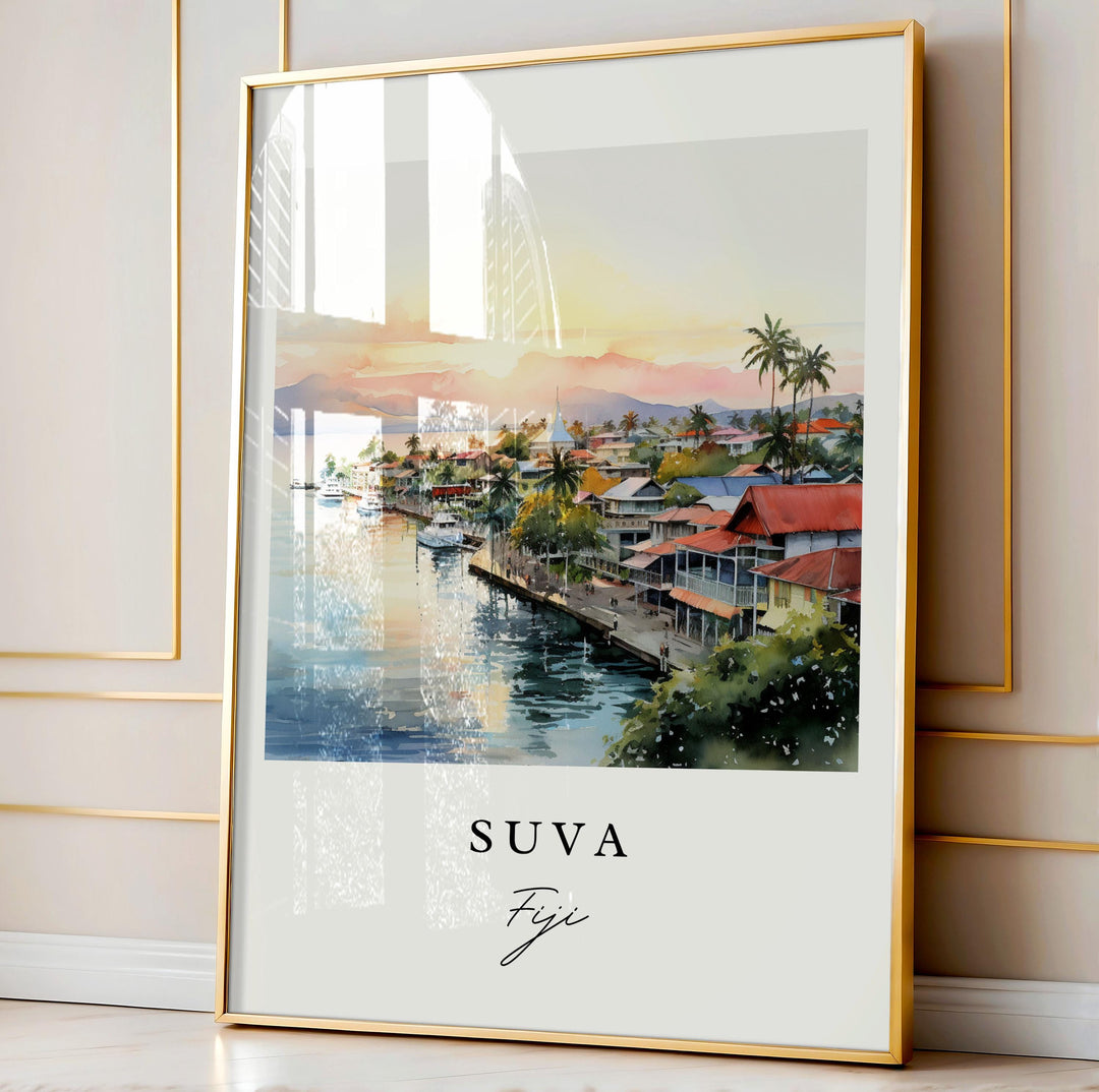 Suva Fiji wall art - Fiji, Suva poster, Suva Wedding gift, Suva Birthday present, Custom Text, Personalized Gift