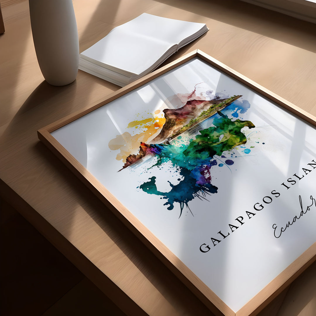 Galapagos Islands wall art - Ecuador, Galapagos poster, Galapagos Wedding gift, Birthday present, Custom Text, Personalised Gift