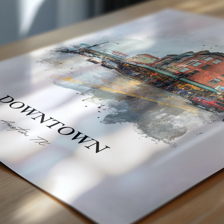 Austin, Texas – Watercolor Art Print