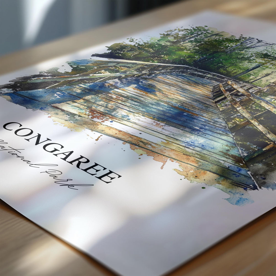 Congaree National Park Art, Congaree Print, South Carolina Artwork, Richland County Gift, Travel Print, Travel Poster, Housewarming Gift