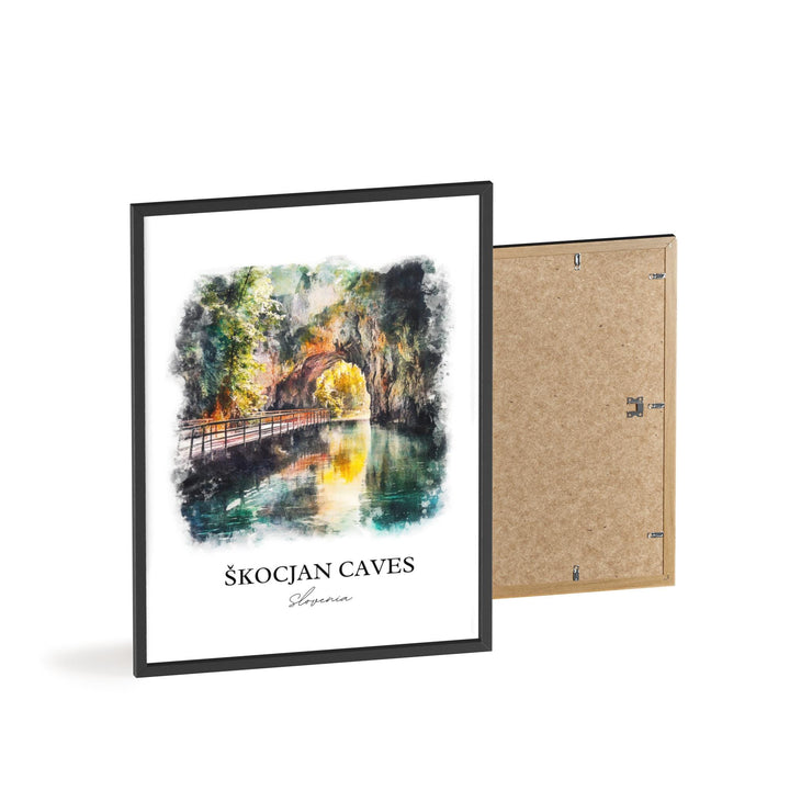 Skocjan Caves Wall Art, Divaca Print, Slovenia Watercolor Art, Skocjan Caves Gift, Travel Print, Travel Poster, Housewarming Gift