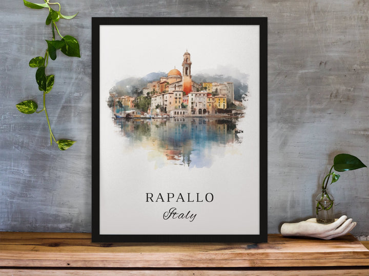 Rapello Italy wall art - Italy, Rapello poster, Rapello Wedding gift, Rapello IT Birthday present, Custom Text, Personalised Gift