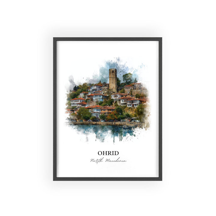 Ohrid, North Macedonia – Watercolor Art Print
