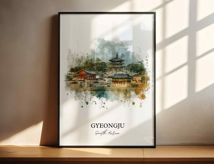 Gyeongju, South Korea – Watercolor Art Print