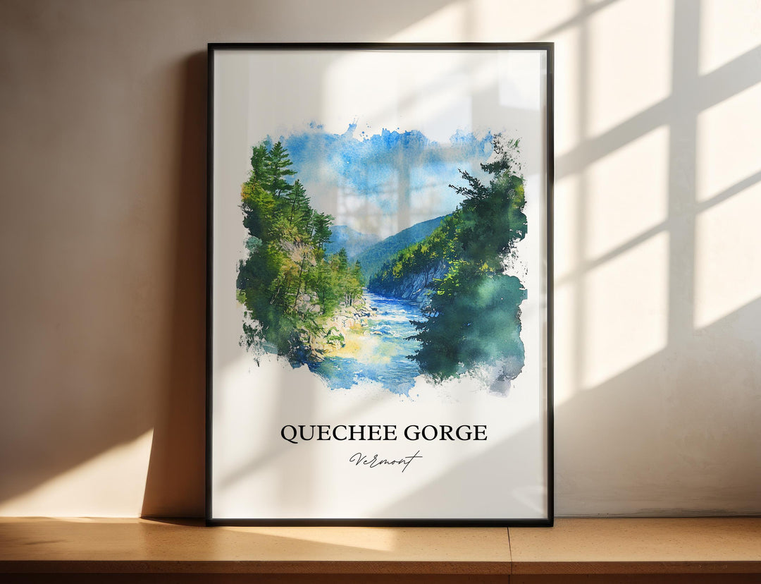 Quechee Gorge, Vermont – Watercolor Art Print