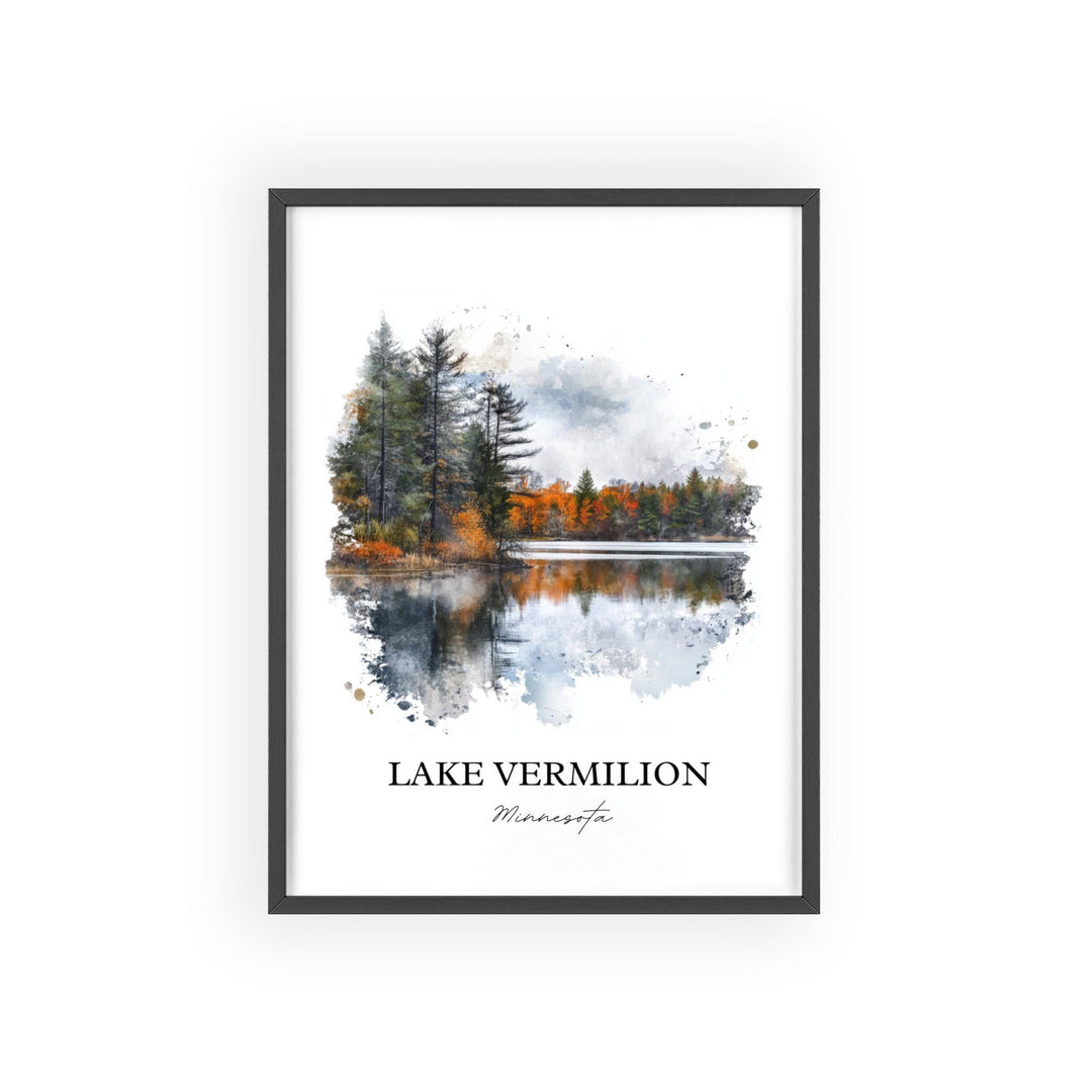 Lake Vermilion Wall Art, Tower Minnesota Print, Minnesota Watercolor, Lake Vermilion MN Gift, Travel Print, Travel Poster, Housewarming Gift