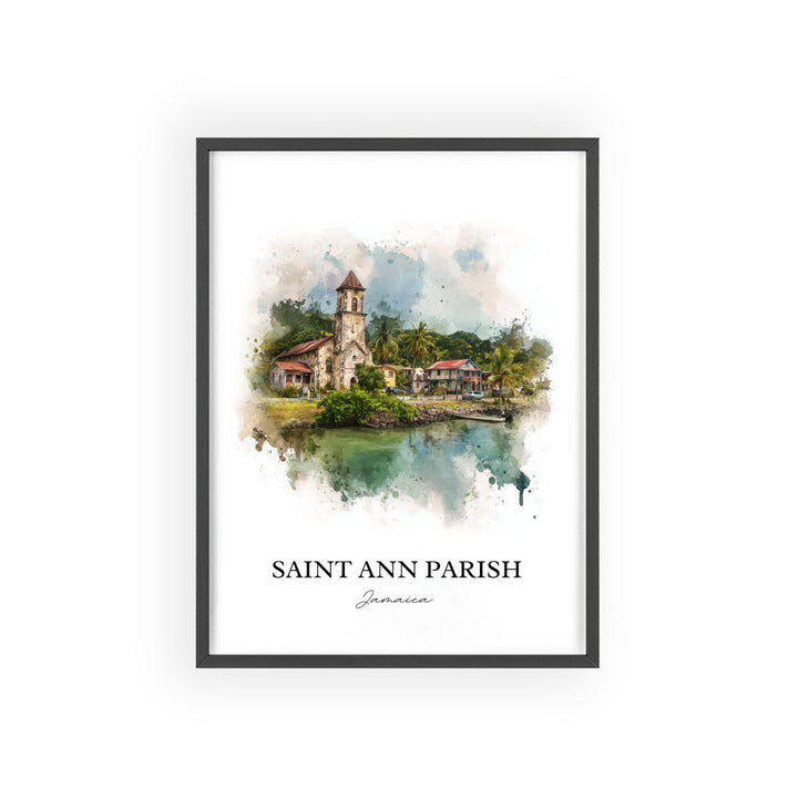 Saint Ann Parish Wall Art, Jamaica Print, Jamaica Watercolor Art, Jamaica Gift, St. Ann Jamaica Print, Travel Poster, Housewarming Gift