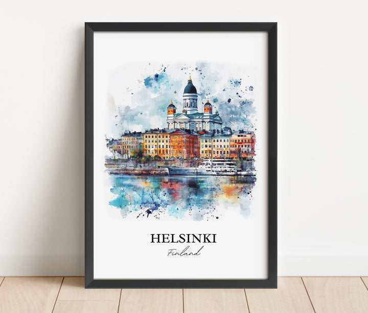 Helsinki Wall Art, Helsinki Print, Finland Watercolor Art, Helsinki Finland Gift, Travel Print, Travel Poster, Housewarming Gift