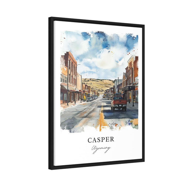Casper WY Wall Art, Casper Wyoming Print, Wyoming Watercolor Art, Casper WY Gift,
