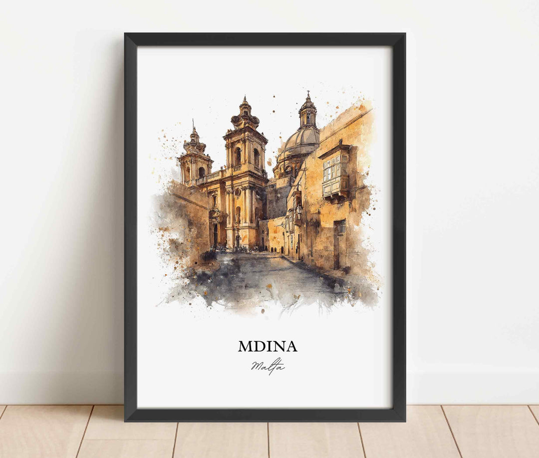 Mdina, Malta – Watercolor Art Print