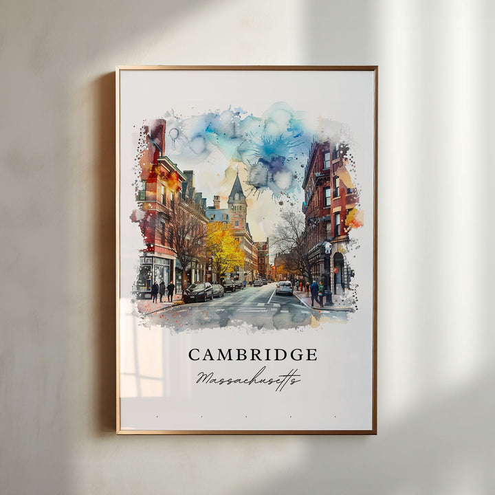 Cambridge MA Wall Art - Massachusetts Print