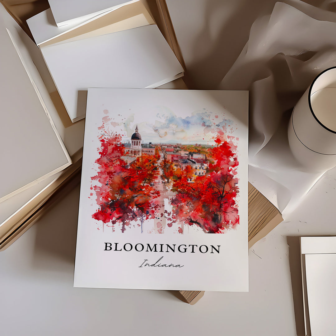 Bloomington Wall Art - Indiana Print