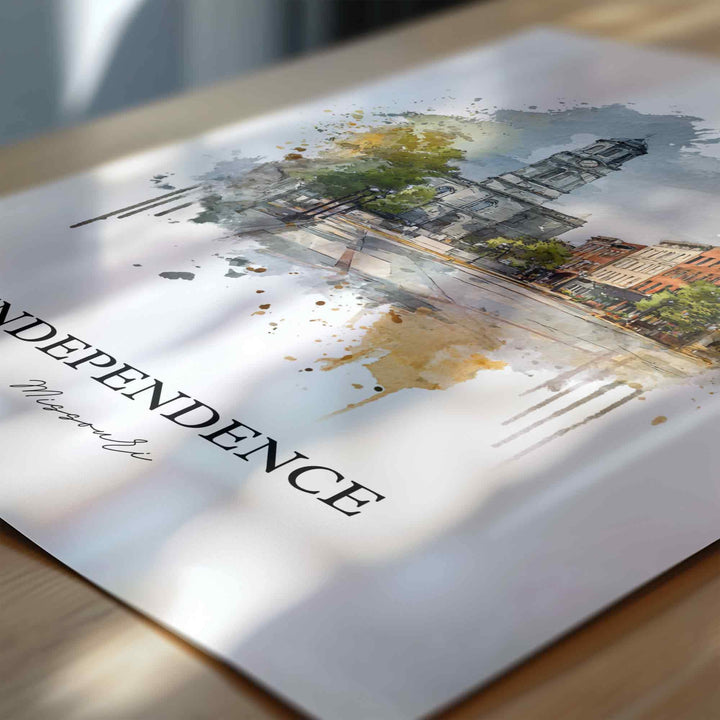 Independence, Missouri Wall Art, Missouri Print, Missouri Watercolor Art, Independence MO Gift, Travel Print, Travel Poster, Housewarming Gift