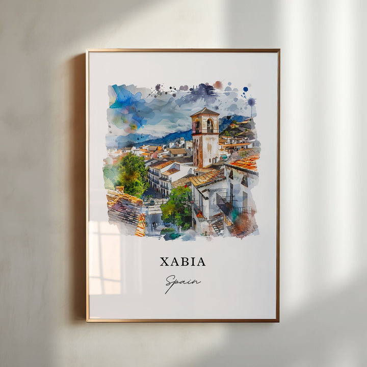 Xabia Spain Wall Art, Xabia Print, Jávea Spain Watercolor Art, Alicante Spain Art Gift,