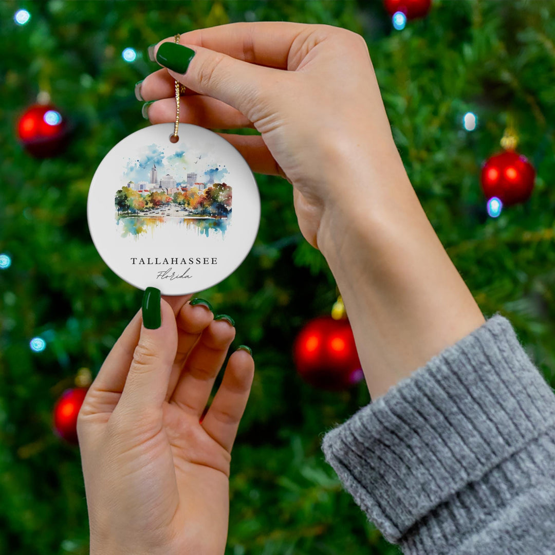 Tallahassee FL Ornament: Unique Tallahassee Souvenir, Tallahassee Xmas Decor, and Authentic Tallahassee Christmas Gift